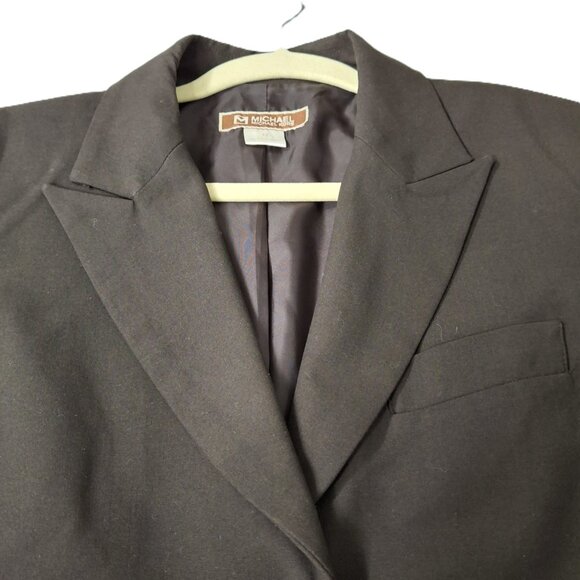 Michael Kors Womans Business Career Suit Blazer Jacket Sz 12 Matte Brown Fitted - Picture 8 of 16